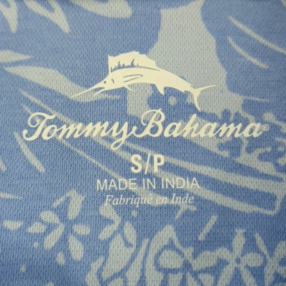 Tommy Bahama Men's Size Small Big Sky Blue Polo Luxury Travel Vacation Beach - Picture 3 of 8